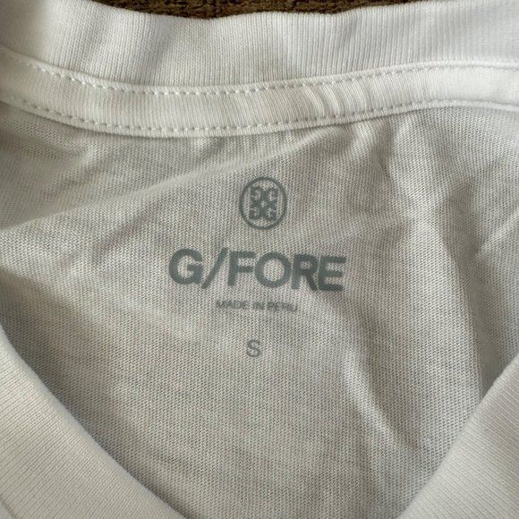 G/fore G4 Womens Golf Top T-shirt Size S White Felt Logo Fore - Picture 4 of 8